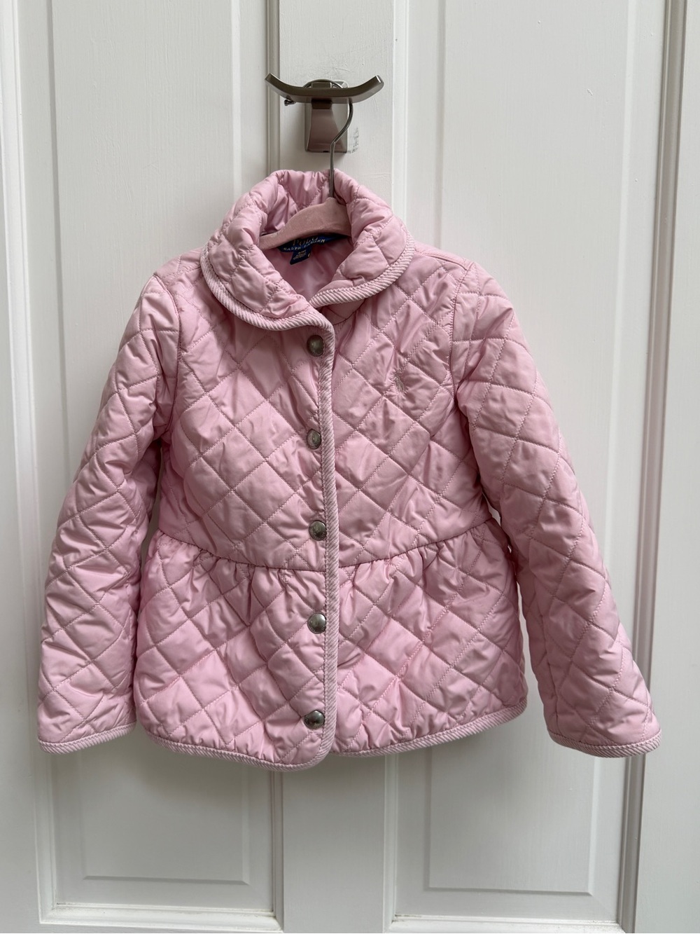 Polo by Ralph Lauren Girls 4 4T Light Pink Quilted Puffer Jacket Formal